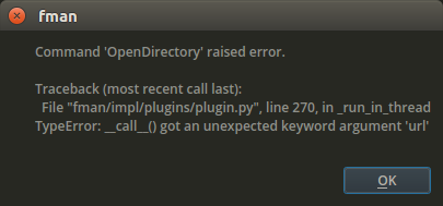 Error when opening a directory