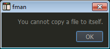 You cannot copy a file to itself