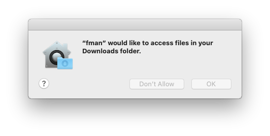fman would like access to your folder