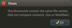 Compare two equal directories in fman