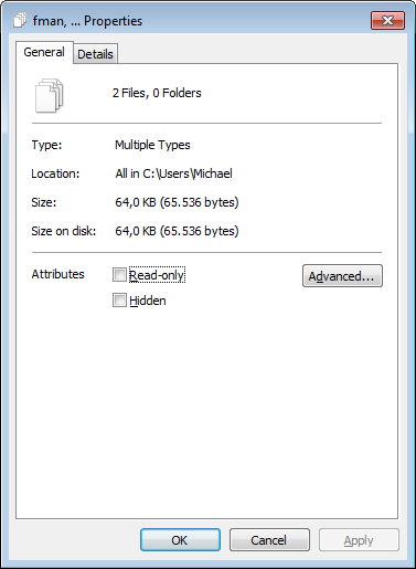 Windows Explorer's File Properties dialog
